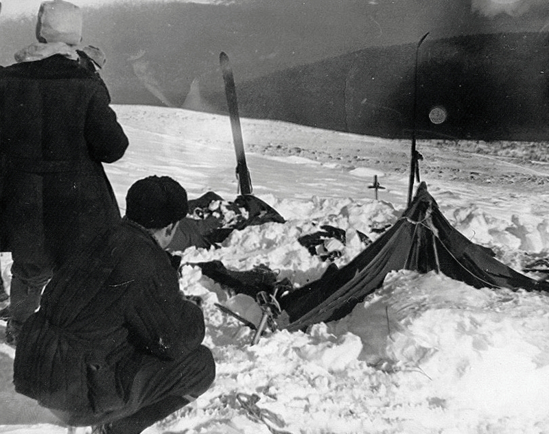 La tienda que el equipo de rescate encontró el 26 de febrero de 1959